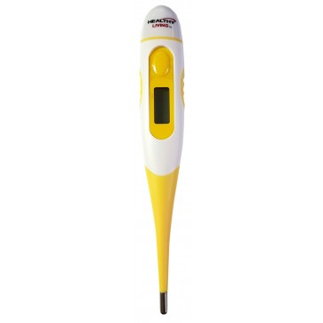 Digital thermometer with a flexible tip