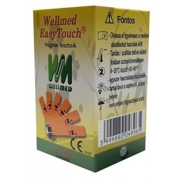 Wellmed Uric Acid Test Strips for Easy Touch GCU and GU, 25 pcs